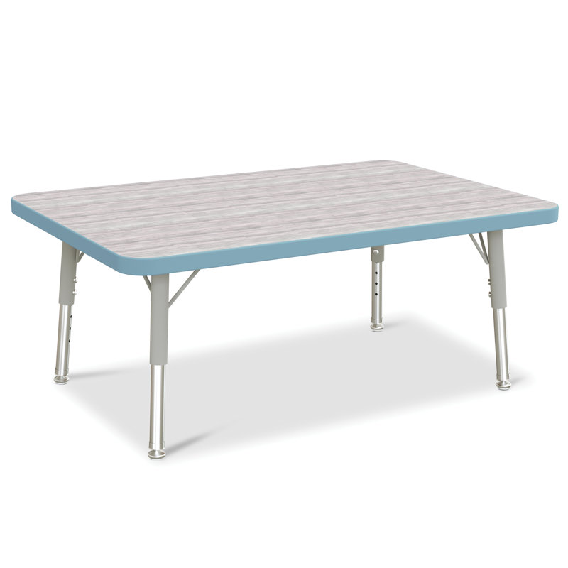 Table rectangulaire Berries, L 24 po x l 36 po, 24" - 31", Bleu côtier