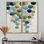 «Watercolor Minimalist Meditation Stone Collage - Abstract Shapes Art encadré, décoration murale moderne bleue 2 pièces