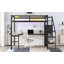 Lit mezzanine avec bureau en L et port USB