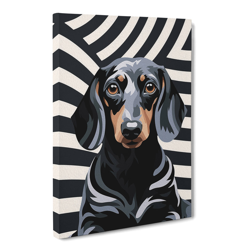 Dachshund Op - No Frame Print, 50cm H x 35cm W x 3cm D