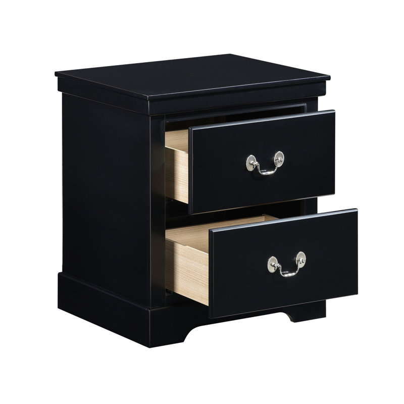 Table de chevet en bois 1Pc, Noir