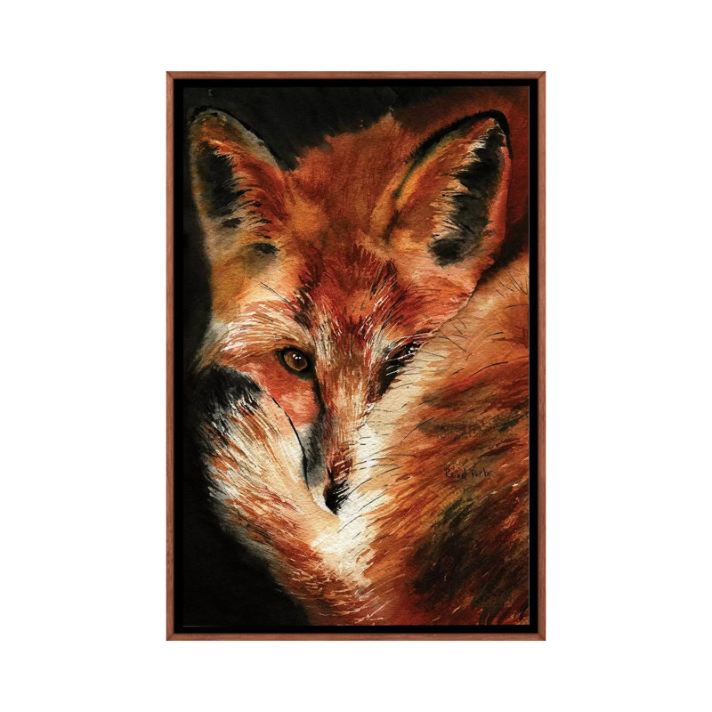 Fox Dreams par Rachel Parker - reproduction d'art, H 26 po x l 18 po x 1,5 po, Toile avec cadre en bois classique, Aucun mat