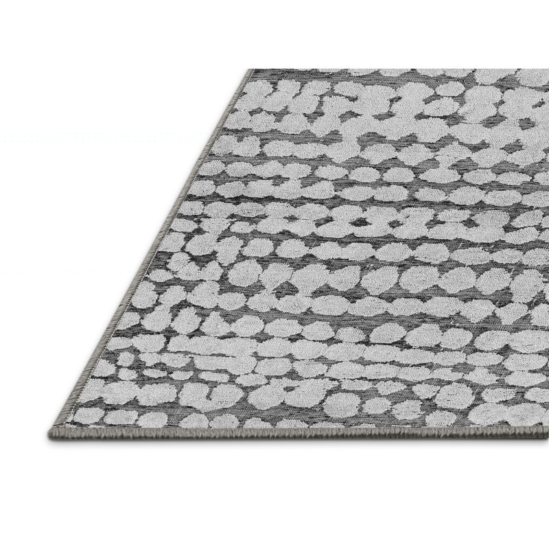Tapis gris en chenille tissé à la machine de couleur unie Britlany, Rectangle 3 pi x 5 pi