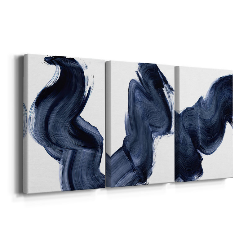 «Passing Waves I», toile tendue sur mesure - 3 pièces, H 48 po x l 96 po