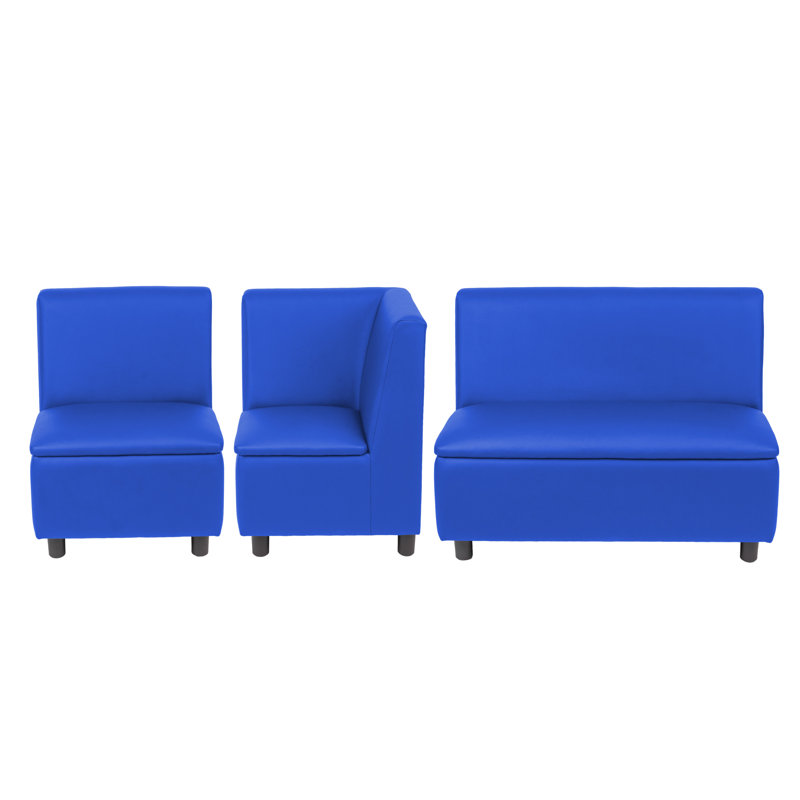 Ensemble de sièges modulaires en L 3 pièces Kid Comfort - bleu, Bleu