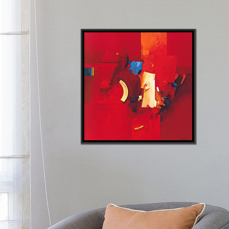 «Fighting», reproduction sur toile, H 18 po x l 18 po x P 1,5 po, Toile avec cadre noir, Pas de tapis