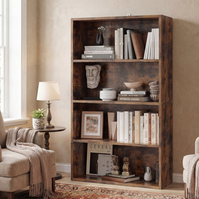 Adjustable Wooden Standard 4-Tier Bookcase