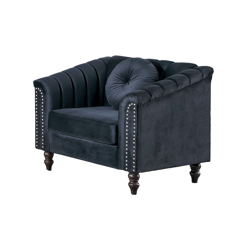 Ensemble de salon Kenzia, Chaise noire de 37 po