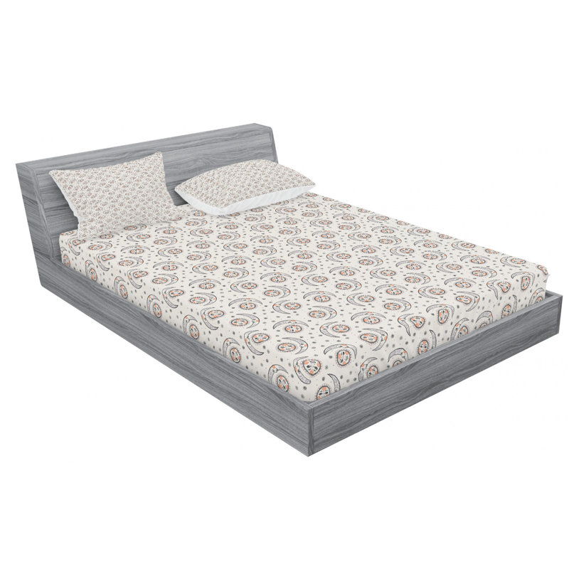 Microfiber Geometric Sheet Set, Full Sheet Set with Fitted Sheet