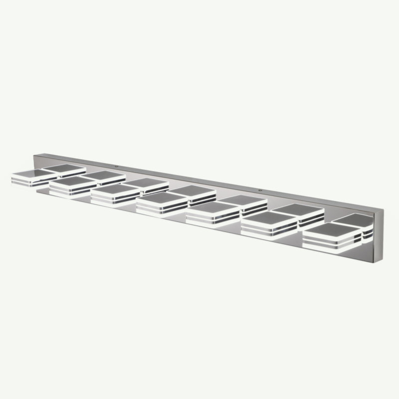 Éclairage pour meuble-lavabo moderne à DEL 7 lumières en acrylique, Chrome chrome