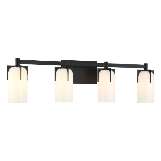 Irela Bath Sconce, Black, 4 Lights, 8.5" H x 32" W x 32" D