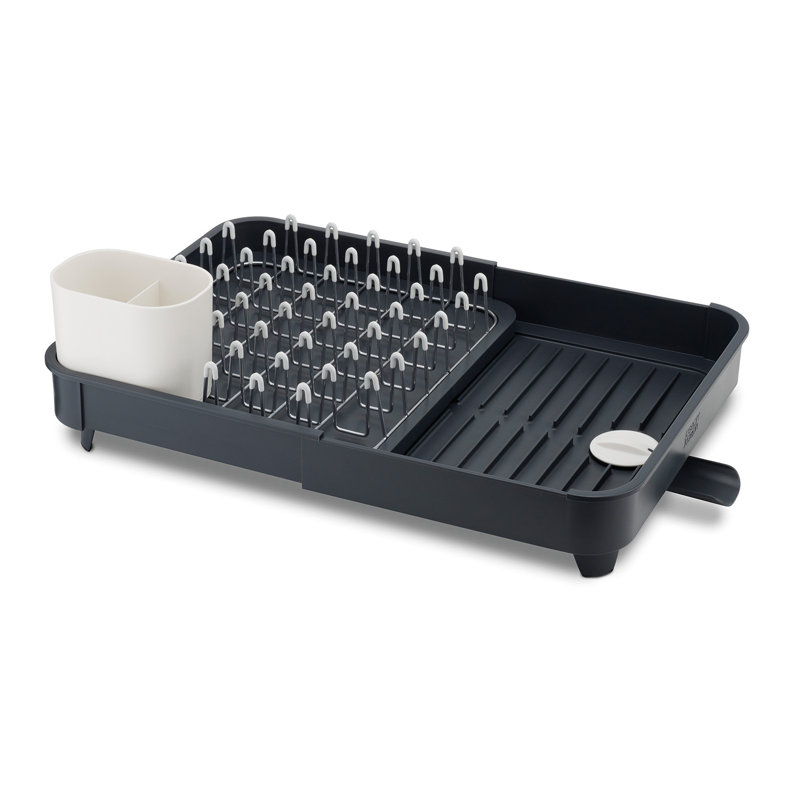 Extend Expandable Dish Drainer Rack With Removable Cutlery Holder Swivel Draining Spout