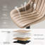 Tabourets de bar pivotants réglables, tabouret de bar à hauteur de comptoir avec repose-pieds, chaises de bar modernes en cuir synthétique pour îlot de cuisine, salle à manger, avoine-482784143-482784141