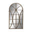Metal Window Pane Inspired Room Wall Mirror with Arched Top