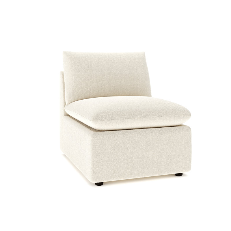 Fauteuil modulaire rembourré Kallie, Perle Davis