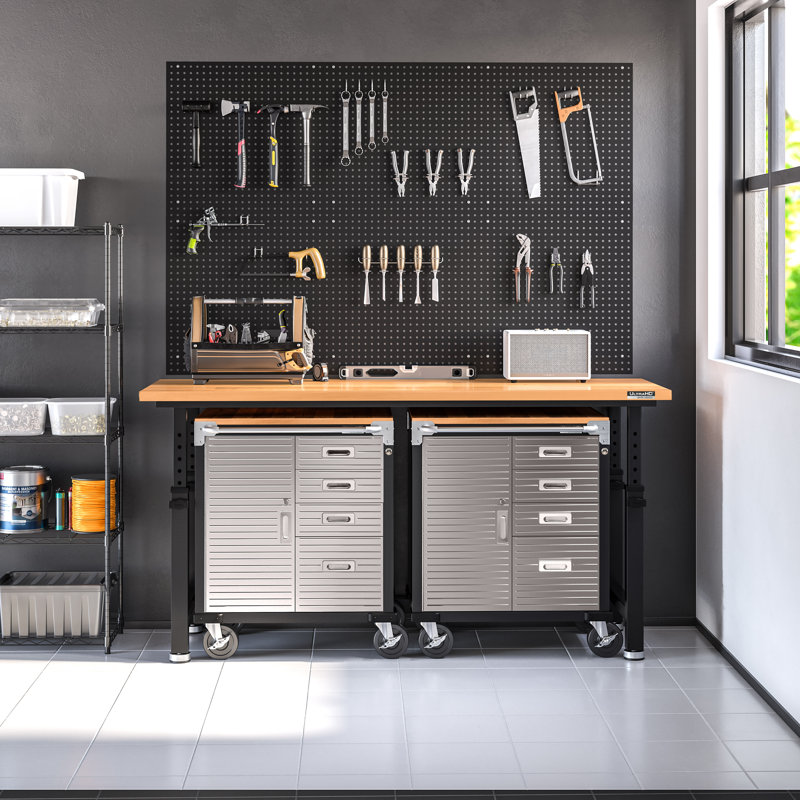 Armoire roulante 4 tiroirs avec 1 porte Seville Classics UltraHD, Graphite