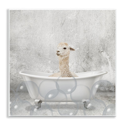 Baby Llama Bath Time - Graphic Art Print