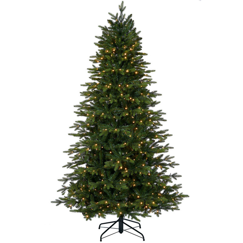 Lighted Artificial Fir Christmas Tree, 7ft H