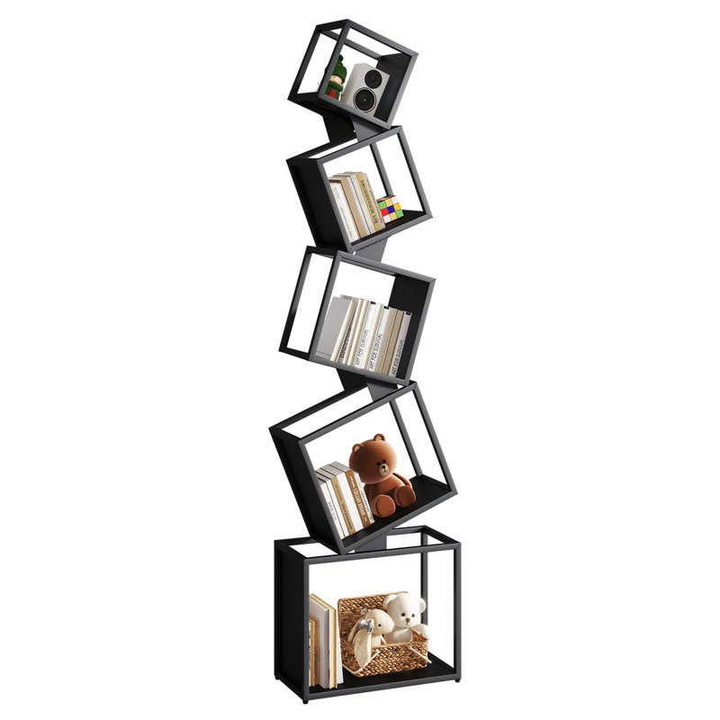 179.5cm H x 46cm W Metal Standard Bookcase, Black