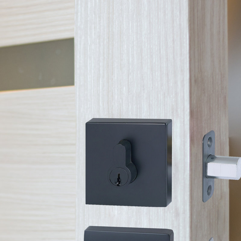 Emblem Single Cylinder Deadbolt, Matte Black