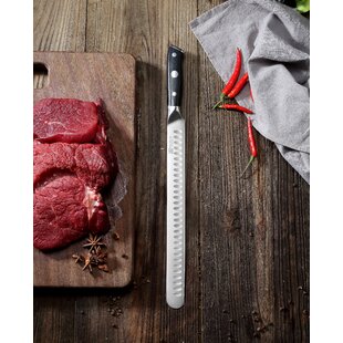 Ergo Chef Prodigy Series 12 Slicing knife Hollow Ground Blade; Brisket,  Turkey, Prime rib, Pork Roast Carving knife