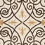 Tapis ivoire / brun foncé en laine crocheté à la main Helena-74844221