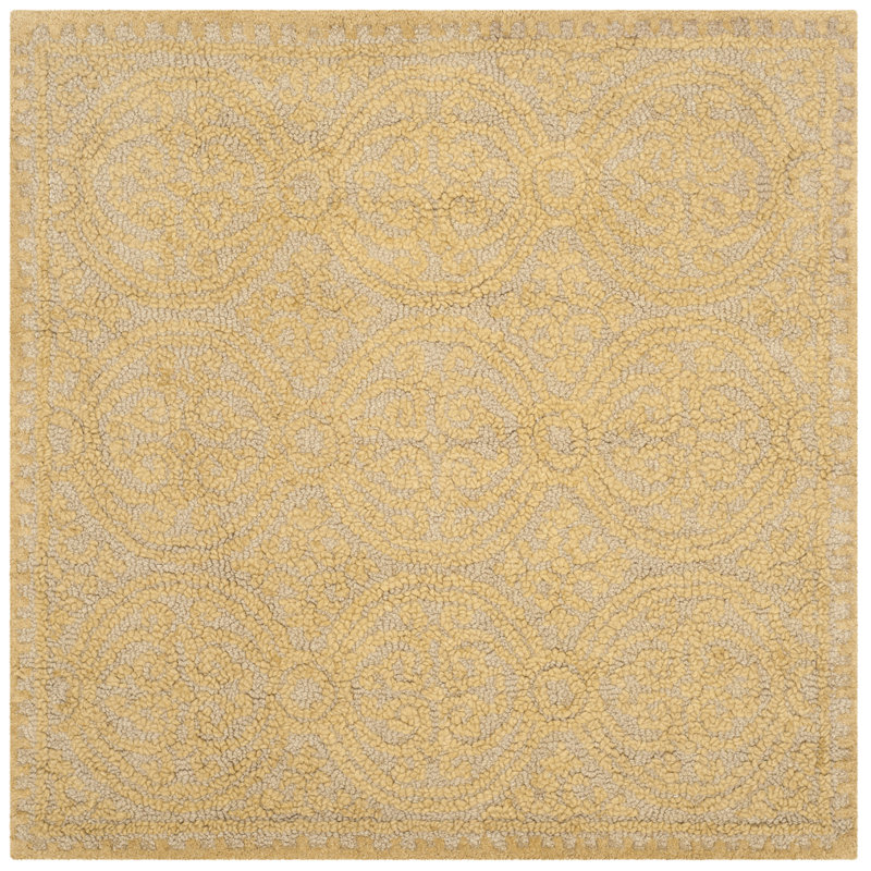 Sadik Cambridge Hand Tufted Wool Geometric Rug, Square 4'