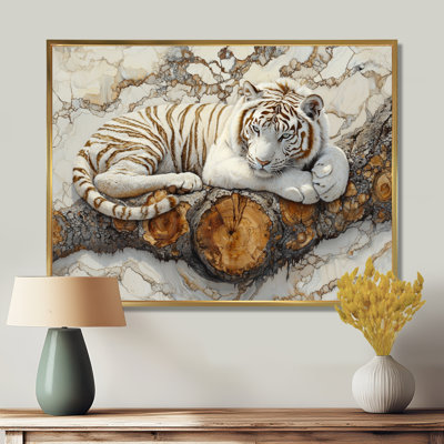 Ravanna, tigre blanc dans un paysage hivernal en cristal - tigre, art mural