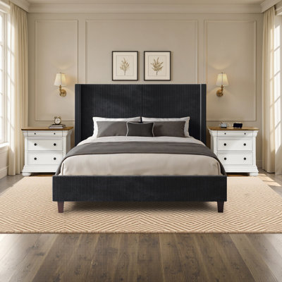3-Pieces Classic Vintage & Modern California King Bedroom Set, Black
