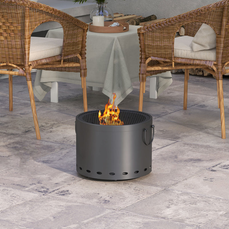 Byeong Barrel Metal Charcoal Smokeless Fire Pit