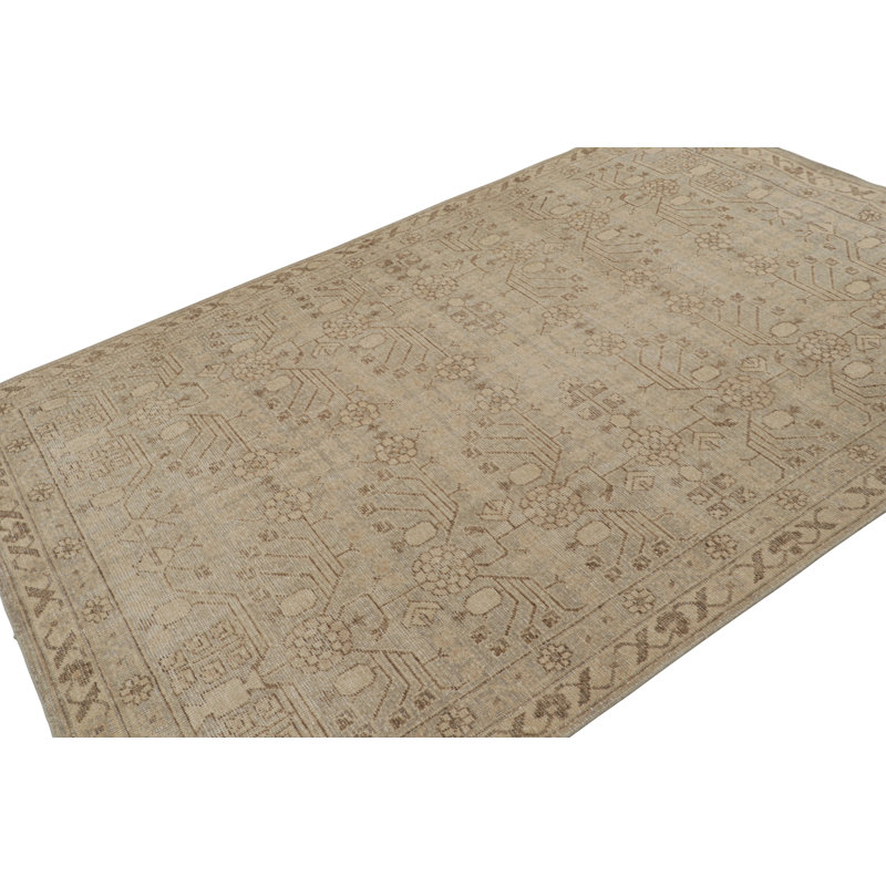 Distressed Homage Hand Knotted Wool Animal Print Area Rug, Rectangle 8' x 10'