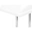 Table d'appoint, en forme de C, bout, côté, collation, salon, chambre à coucher, stratifié blanc brillant, métal chromé, contemporain, moderne-1006316807