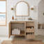 Meuble-lavabo mural traditionnel de 91 cm (36 po) avec lavabo en céramique, armoire de rangement avec 3 tiroirs et charnières à fermeture silencieuse.