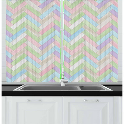 Chevron Pointed Kitchen Curtain