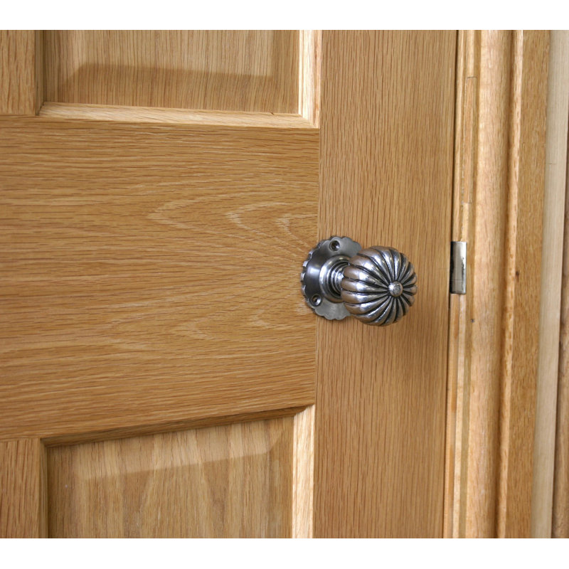 Natural Smooth Flower Mortice Knob Set