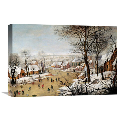 " A Winter Landscape With Skaters And A Bird Trap " by Pieter Bruegel The Elder