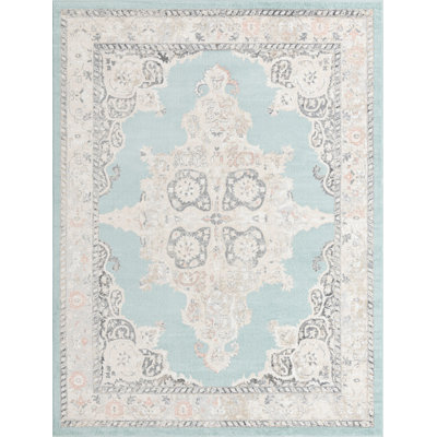 Tapis traditionnel bleu clair