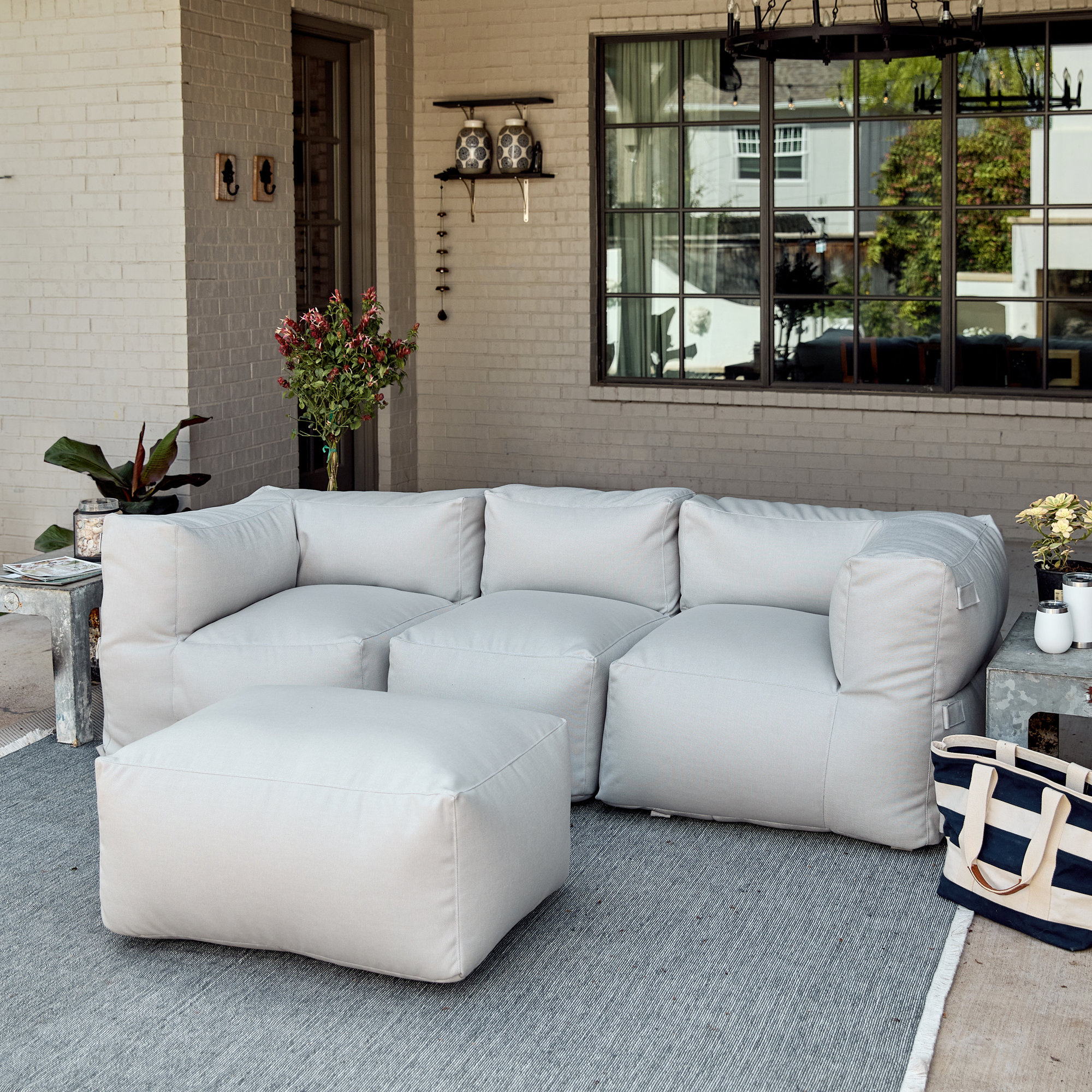 Sunbrella Outdoor Solid Modular Seating, Gray