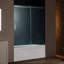 Portes de douche coulissantes simples sans cadre, l 56-60 po x H 62 po, avec verre trempé transparent 5/16 po et film antidéflagrant-102630227