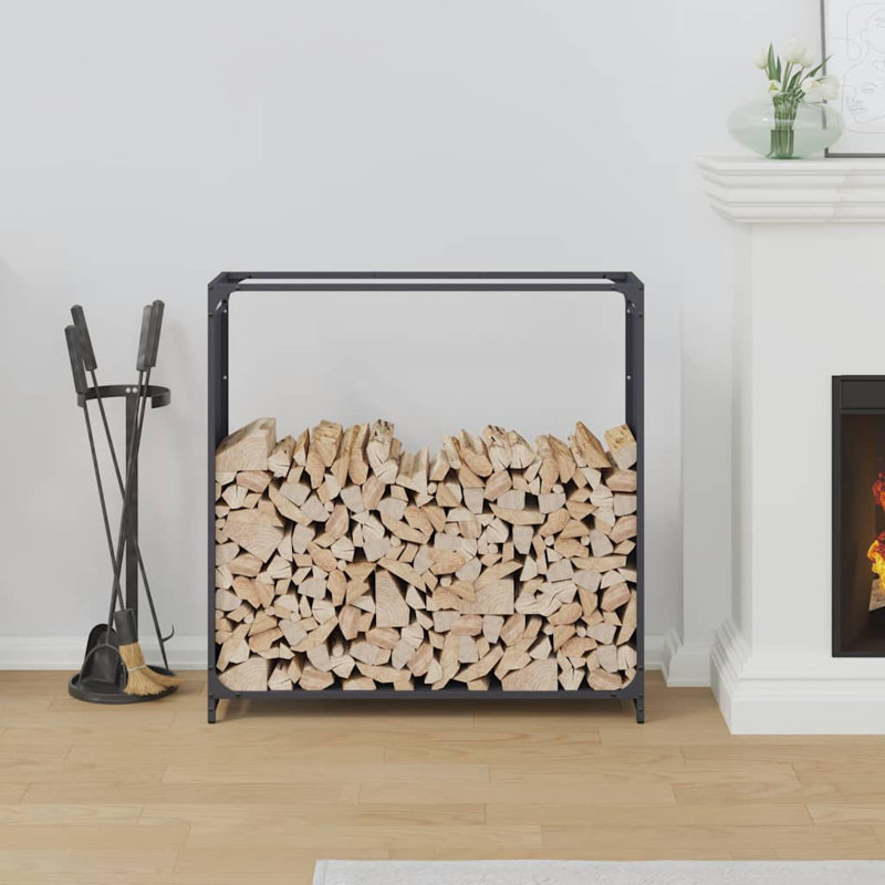 Support à bois de chauffage vidaXL anthracite 35,4 x 11,0 x 35,4 po, Anthracite