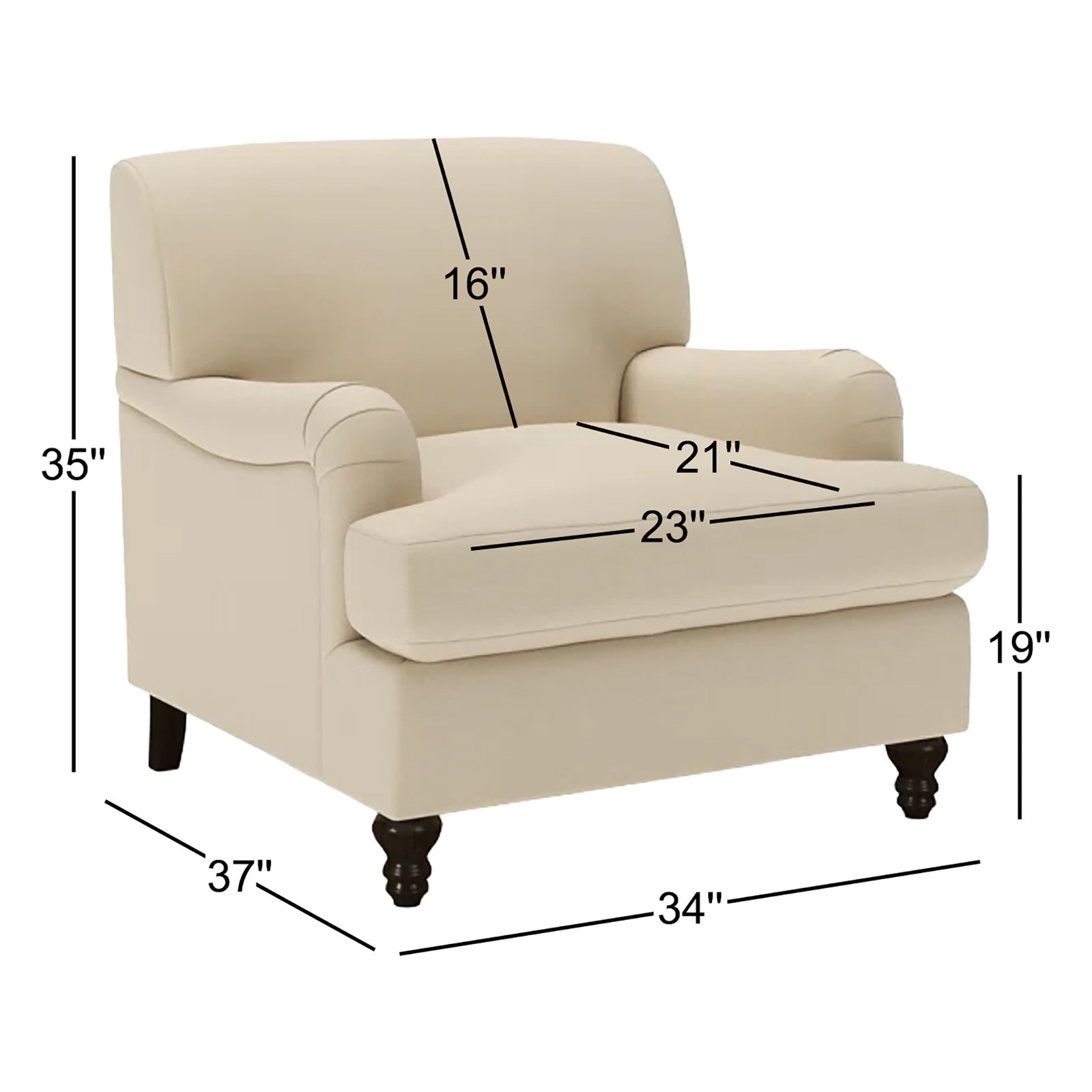 Walters Tight Back Armchair, Bayou Stone Canvas