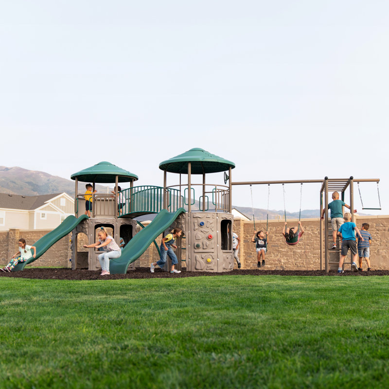 Double Adventure Tower With Monkey Bars