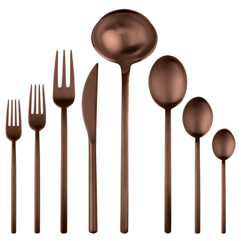 Due Flatware Set - 43 Pieces - Champagne, Ice Bronze