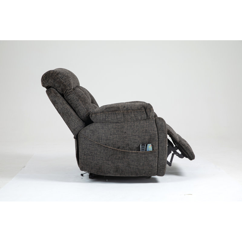 Old Age Electric Lift Chair, Flat High Density Foam Electric Sofa,  Dark Brown Chenille