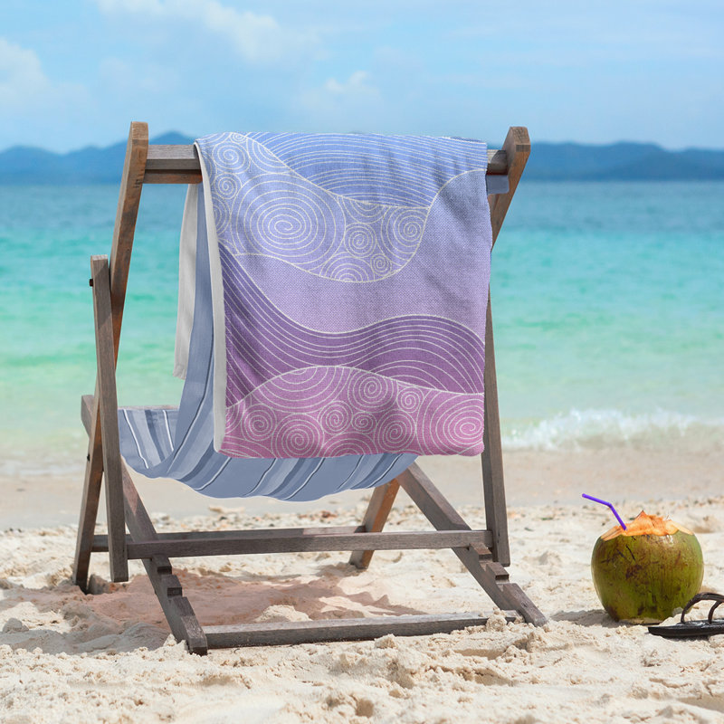 Katelyn Elizabeth Cotton Blend Beach Towel, Blue/Pink