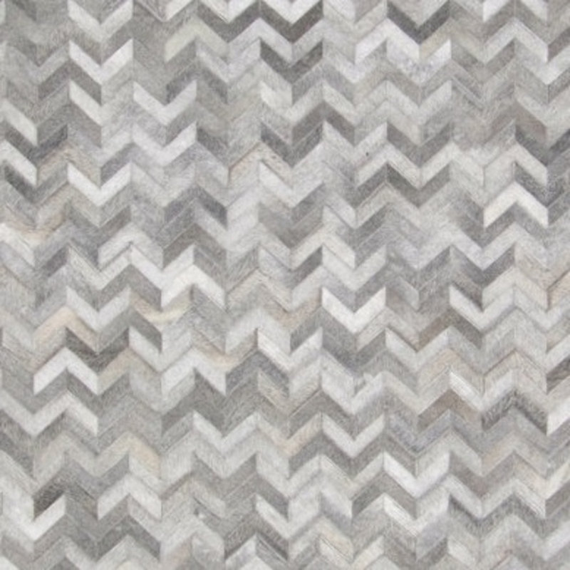 Area Cowhide Chevron Area Rug in Gray, Square 9'