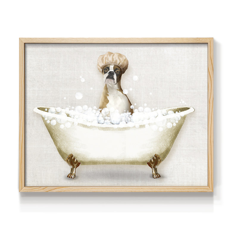 «Bath Dogs I», reproduction encadrée, Naturel, H 16 po x l 20 po
