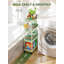 Chariot de rangement mince avec 4 tablettes réglables - Organisateur mobile compact pour la salle de bain, la cuisine, la salle de lavage, le bureau - Roues à 360 ° et structure en métal robuste