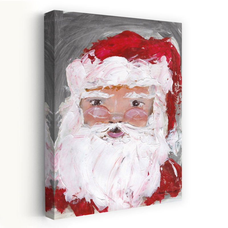 Fun Fun Santa, art contemporain abstrait, H 24 po x l 16 po