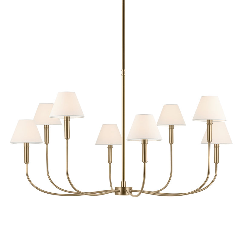 Lustre à bras traditionnel mis à jour, H 23 po x l 41,25 po x P 41,25 po, Bronze, 8